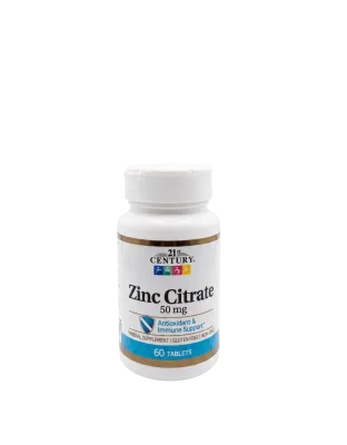 21st Century Zinc Citrate 50 mg (60 Tablets)