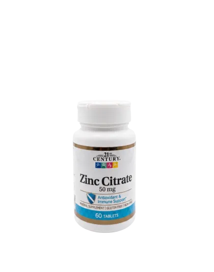 21st Century Zinc Citrate 50 mg (60 Tablets)